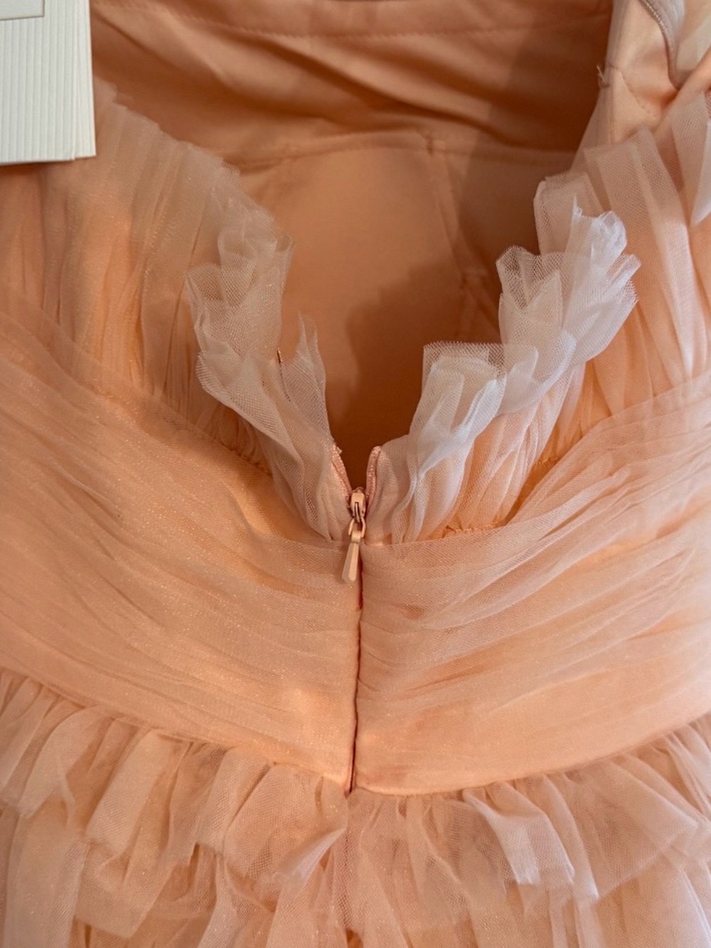 Mac Duggal Strapless Layered Tulle Gown in Blush NWT - Picture 13 of 13